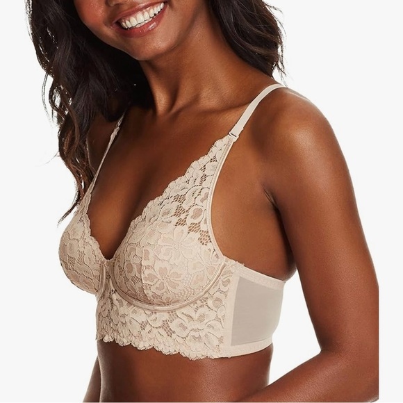 NEW!! Maidenform Pure Comfort Lace Longline Bralette Sz 38C - Picture 2 of 5